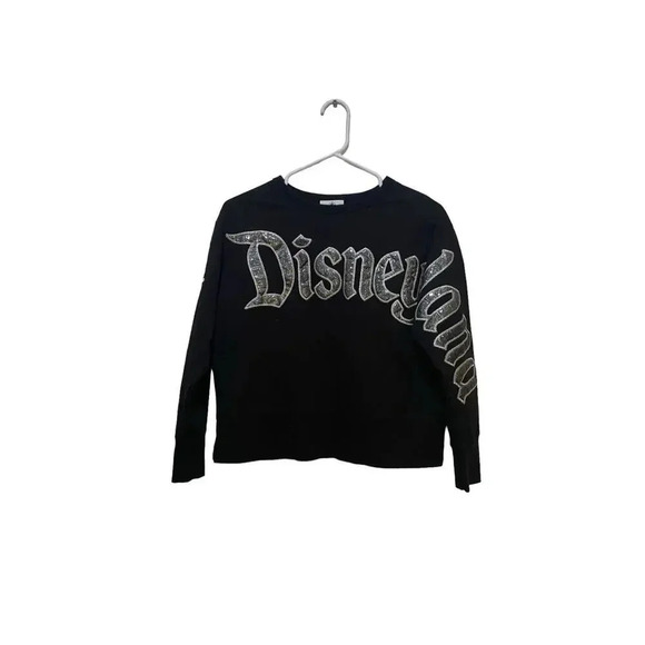 Disney Disneyland Black Spirit Jersey Crop Top Sweater Size XS - Picture 4 of 4